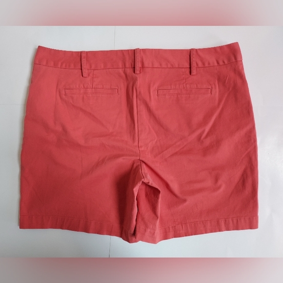 Lands End Papaya Orange Mid Rise Stretch 6.5" Inseam 4 Pockets Shorts Ladies 16 - Picture 4 of 7